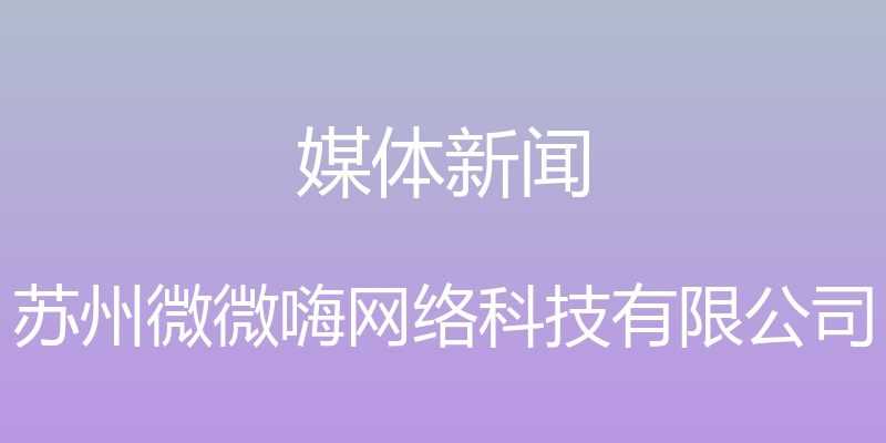 媒体新闻 - 苏州微微嗨网络科技有限公司